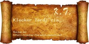 Klecker Terézia névjegykártya